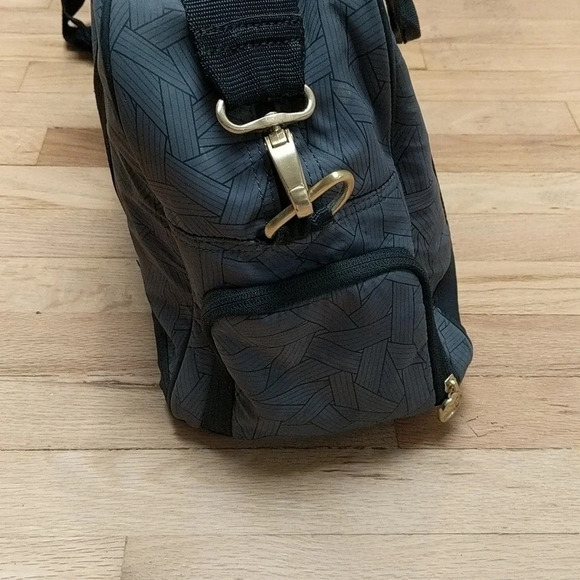PUMA Duffle Bag Black and Grey with Gold Hardware Gym Workout - Picture 6 of 14